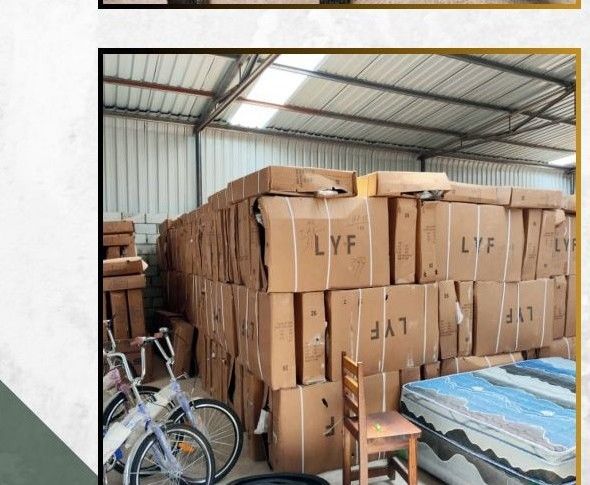 Packed cartons stacked in a warehouse ready for transport