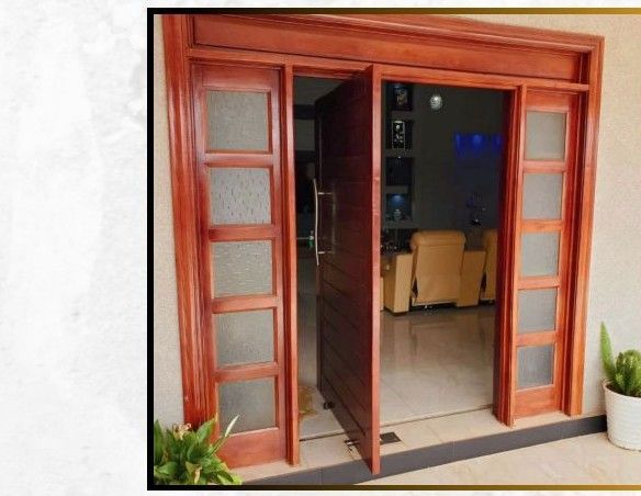 The open front door of a furnished rental home in Lusaka
